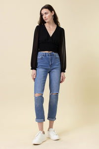 High Waisted Boyfriend Jeans