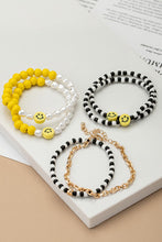 Load image into Gallery viewer, 6 beaded smiley bracelets set
