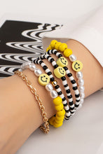 Load image into Gallery viewer, 6 beaded smiley bracelets set
