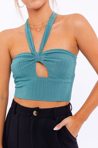 HALTER BANDEAU CROP TOP