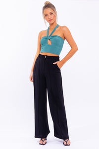 HALTER BANDEAU CROP TOP