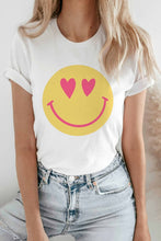 Load image into Gallery viewer, LOVELY SMILEY FACE GRAPHIC TEE
