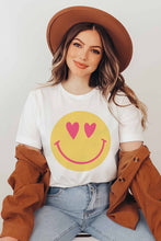 Load image into Gallery viewer, LOVELY SMILEY FACE GRAPHIC TEE
