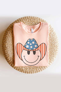 AMERICAN SMILEY COWBOY GRAPHIC TEE