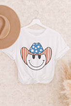 Load image into Gallery viewer, AMERICAN SMILEY COWBOY GRAPHIC TEE
