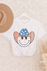 AMERICAN SMILEY COWBOY GRAPHIC TEE