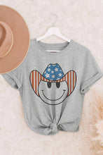 Load image into Gallery viewer, AMERICAN SMILEY COWBOY GRAPHIC TEE
