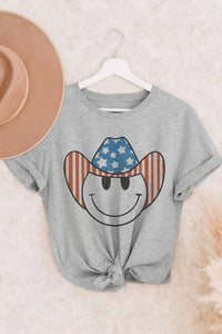 AMERICAN SMILEY COWBOY GRAPHIC TEE