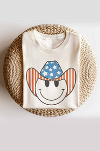 AMERICAN SMILEY COWBOY GRAPHIC TEE