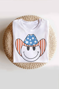 AMERICAN SMILEY COWBOY GRAPHIC TEE