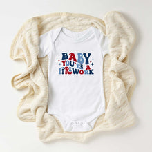 Load image into Gallery viewer, Baby You&#39;re A Firework Retro Baby Onesie
