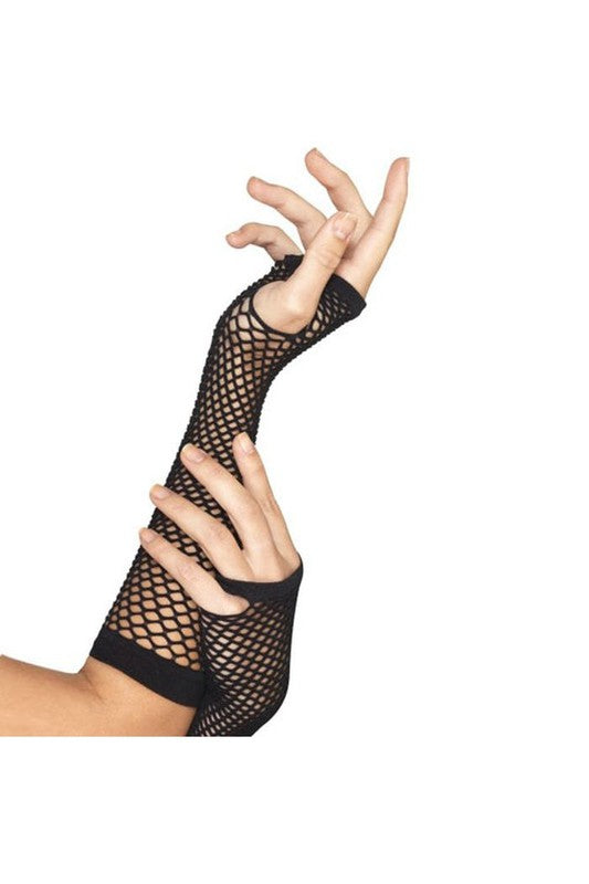 Fishnet Mesh Fingerless Gloves for party