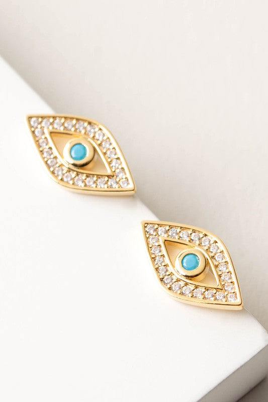 Eye CZ Stud Earrings