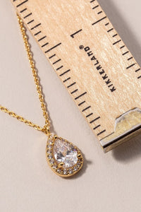 Bridesmaids Tear Drop CZ Necklace