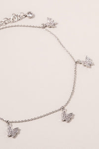 Mini Butterflies CZ Charms Anklet