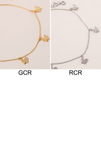 Mini Butterflies CZ Charms Anklet