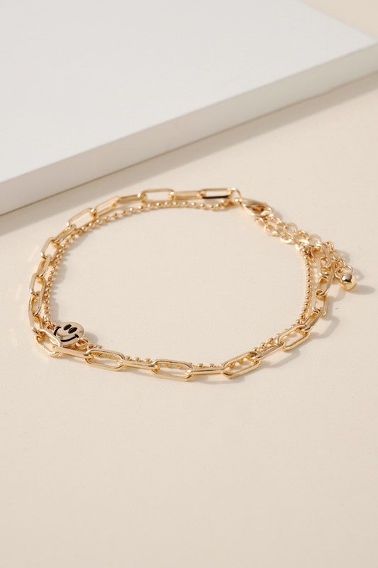 Layered Smile Chain Anklet