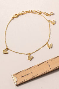 Mini Butterflies CZ Charms Anklet