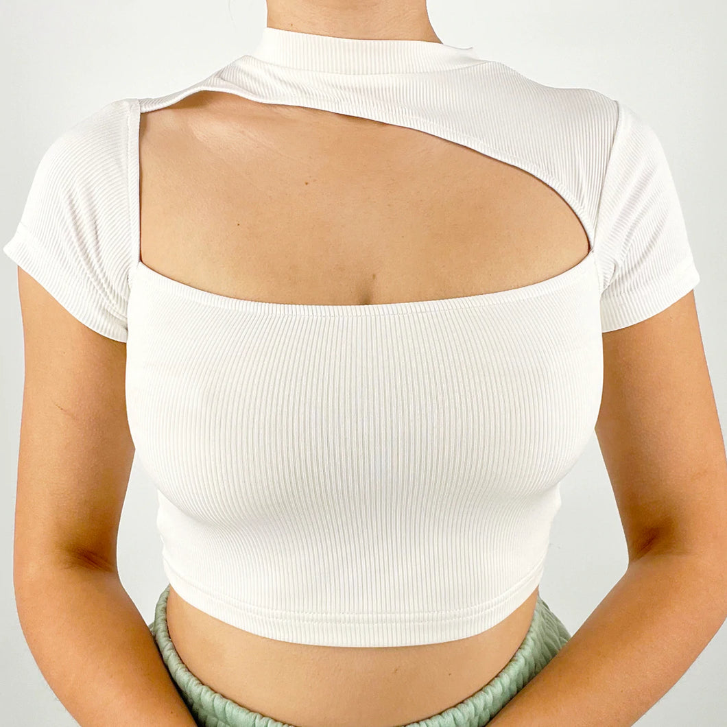 Emmy Ribbed Cutout Crop